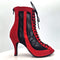 Lidmag S130 Boots Black Net Red Nubuck and Glitter